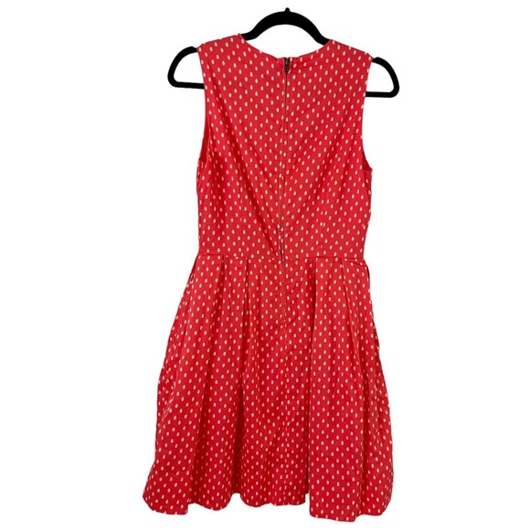 NWT Gap Pink 100% Cotton Fit & Flare Polka For Print Dress Women’s Size 0 - Picture 1 of 7